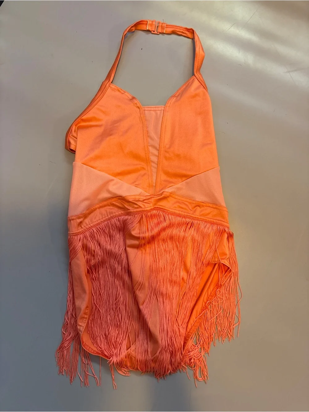 Balera Orange Fringe Ballroom Dance Costume